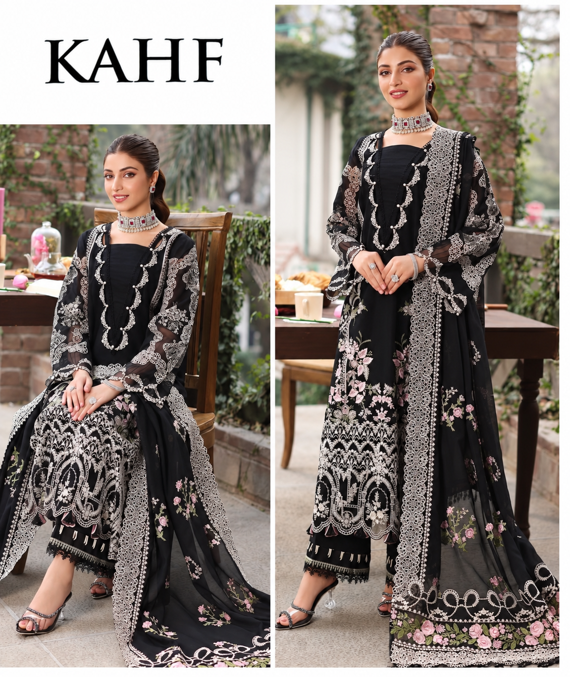 KAHF Winter Collection 2026/27 3 Piece Embroidered Dhank Suit