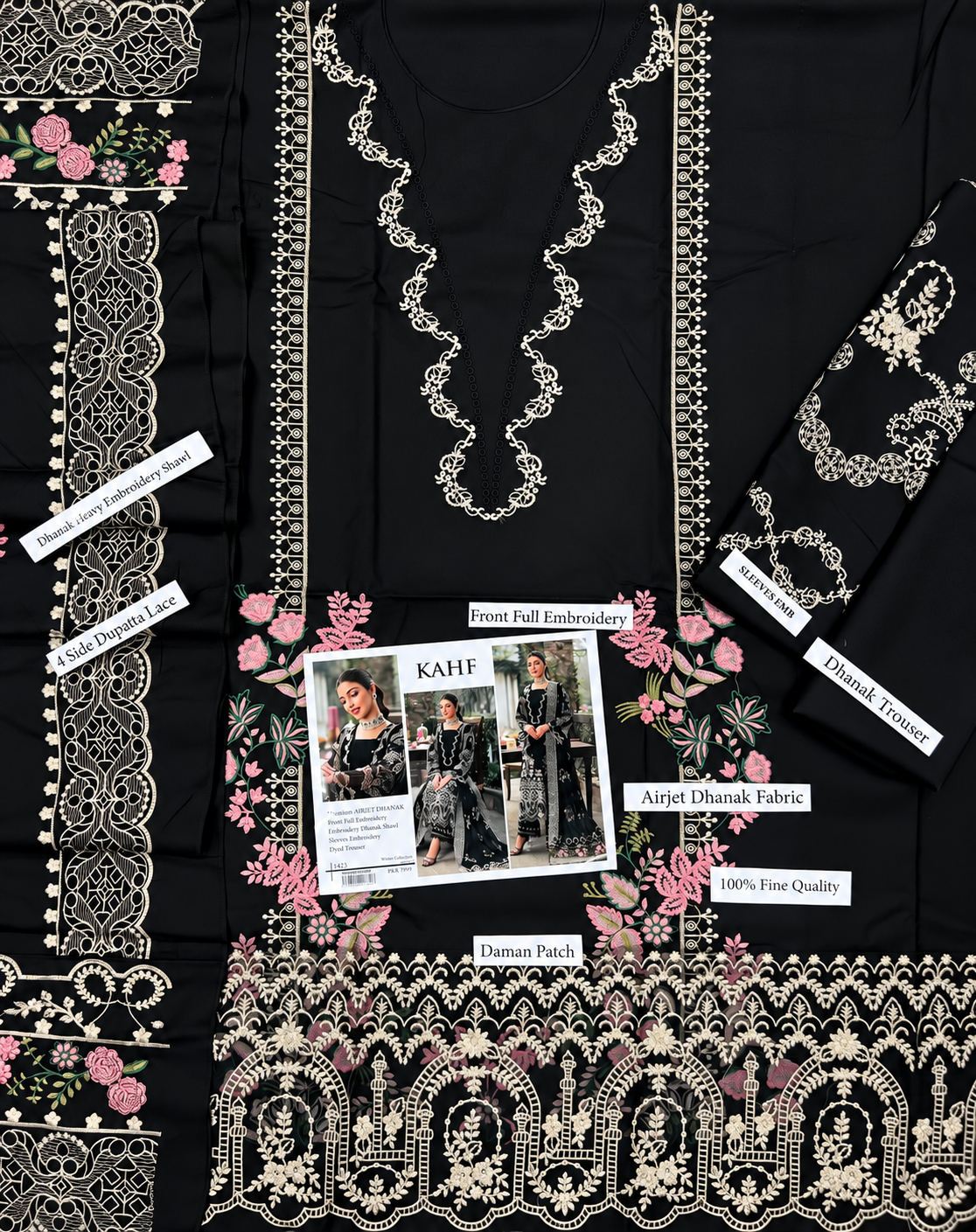 KAHF Winter Collection 2026/27 3 Piece Embroidered Dhank Suit - Image 3